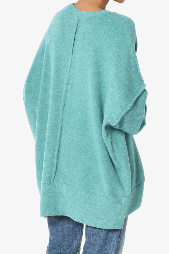 Breccan Blushed Knit Oversized Sweater DUSTY TEAL_4