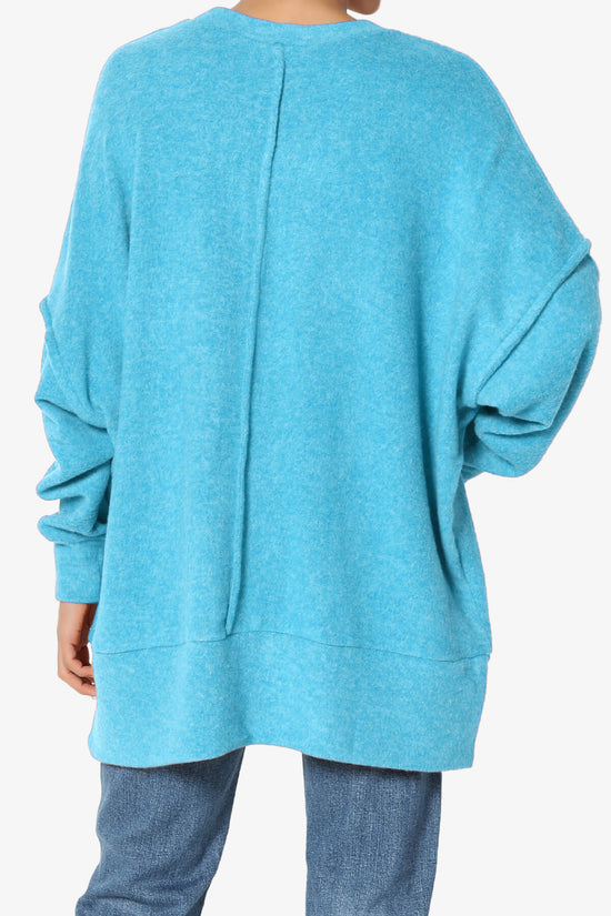 Breccan Blushed Knit Oversized Sweater SKY_2