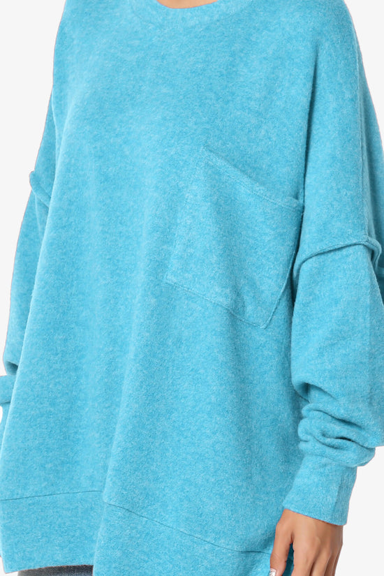 Breccan Blushed Knit Oversized Sweater SKY_5