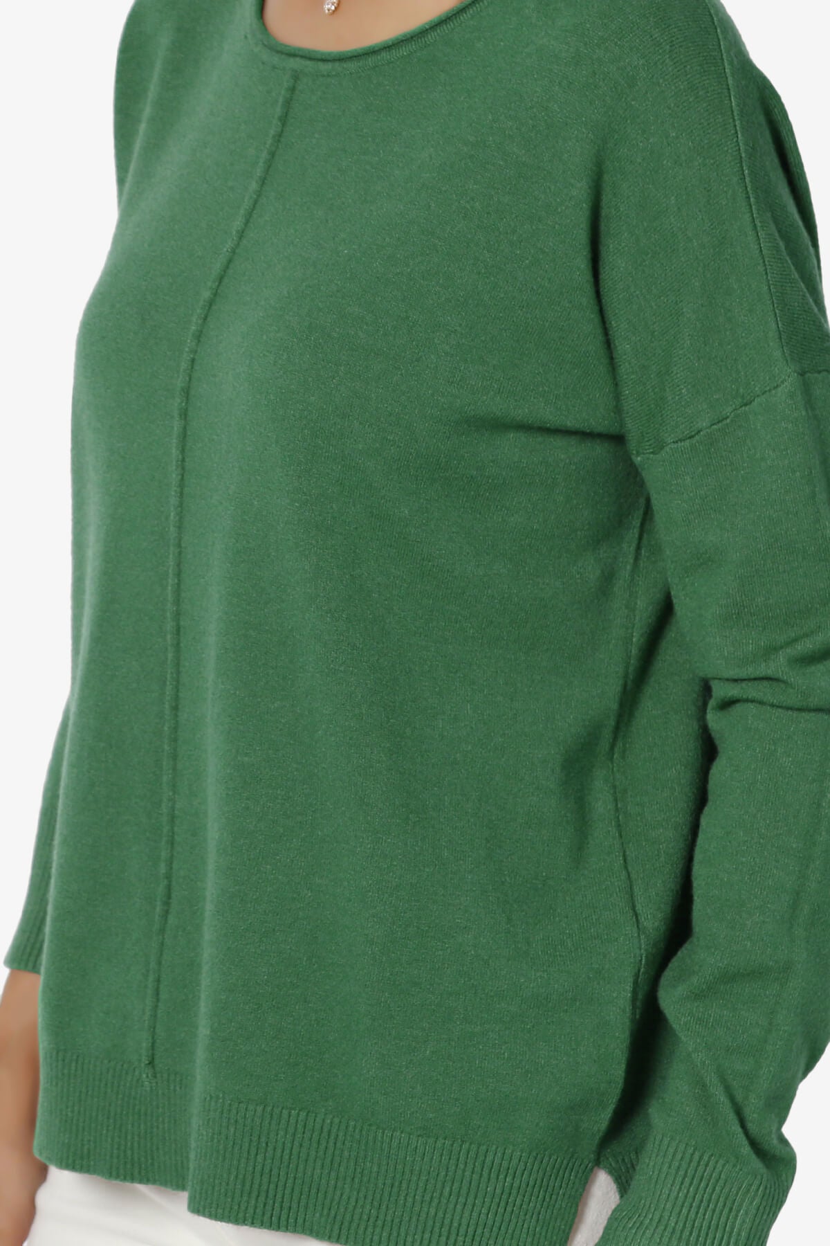 Carolina Long Sleeve Relaxed Fit Knit Top DARK GREEN_5
