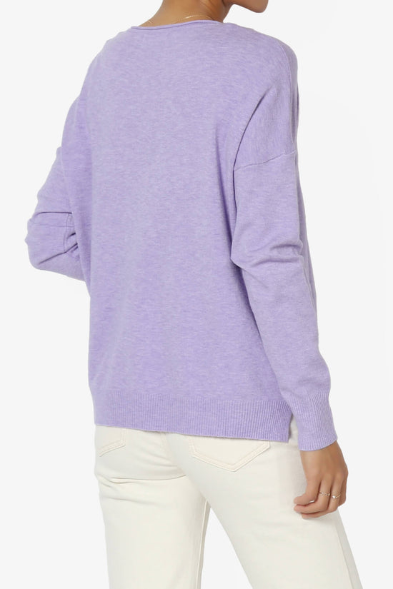 Carolina Long Sleeve Relaxed Fit Knit Top LAVENDER_4