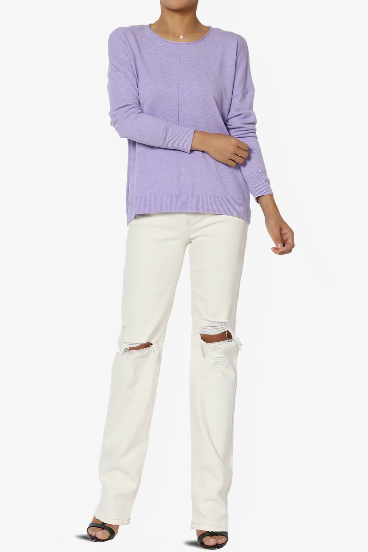 Carolina Long Sleeve Relaxed Fit Knit Top LAVENDER_6