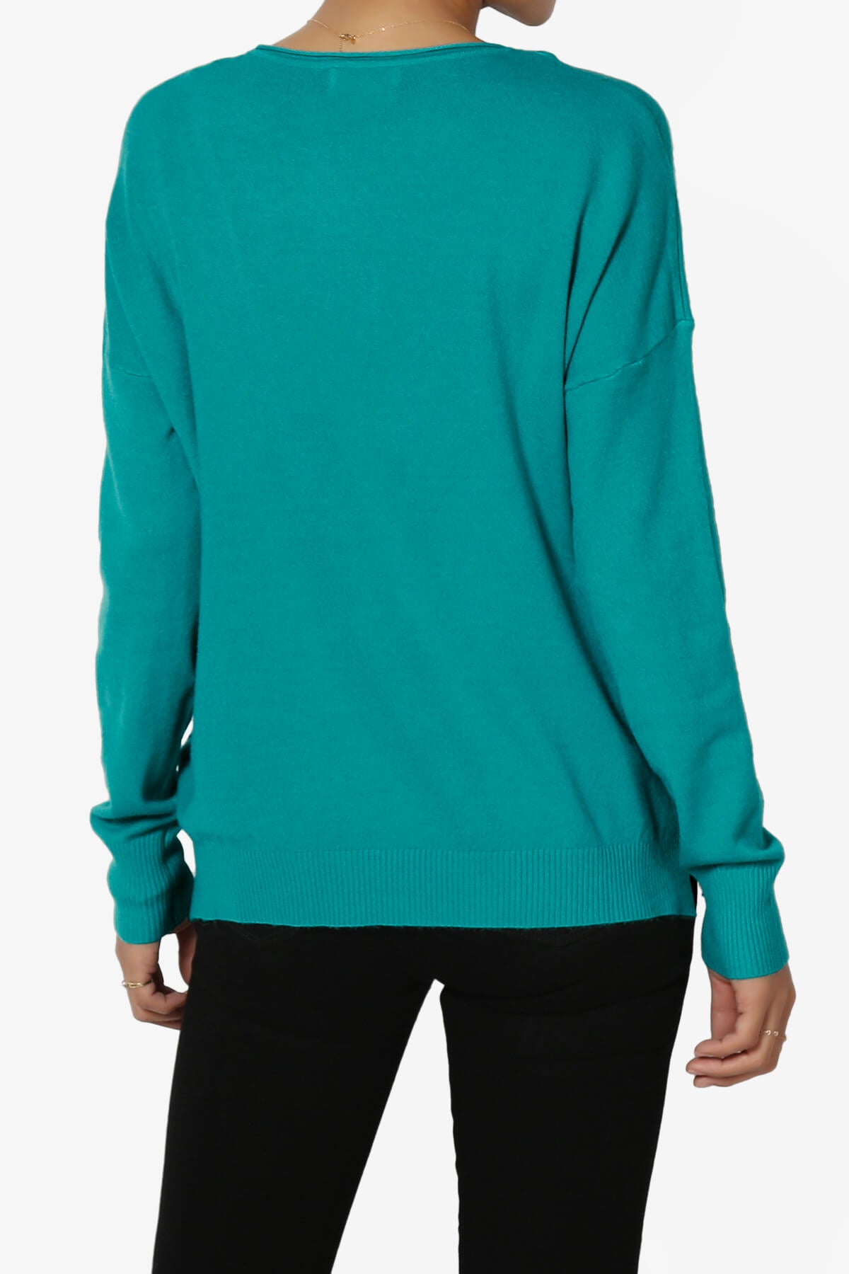 Carolina Long Sleeve Relaxed Fit Knit Top LT TEAL_2