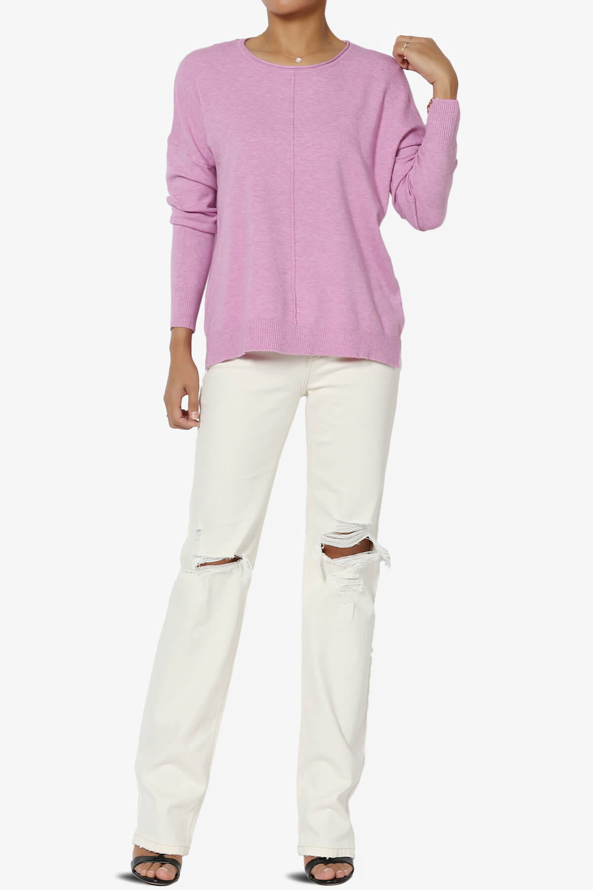 Carolina Long Sleeve Relaxed Fit Knit Top MAUVE_6