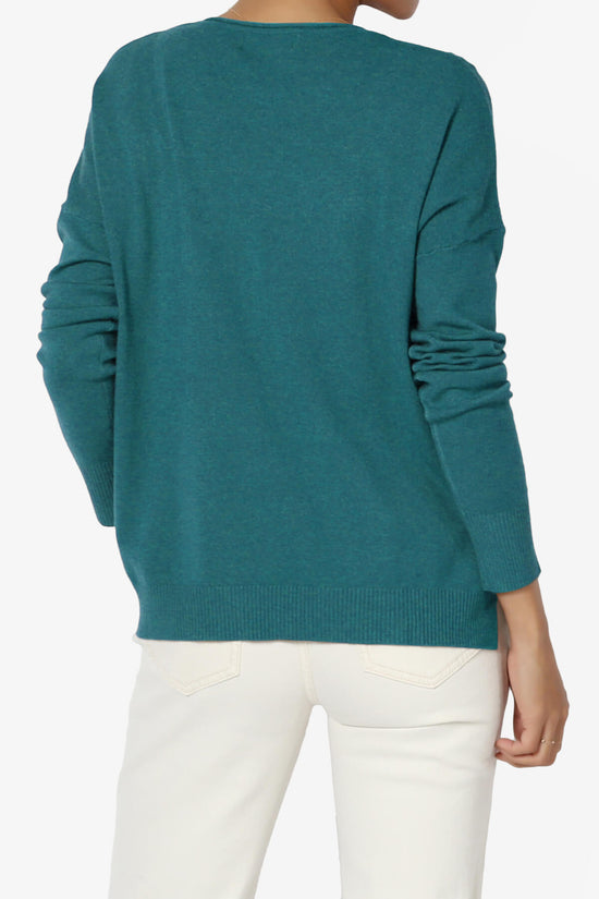 Carolina Long Sleeve Relaxed Fit Knit Top OCEAN TEAL_2