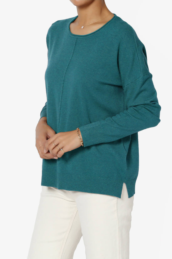 Carolina Long Sleeve Relaxed Fit Knit Top OCEAN TEAL_3