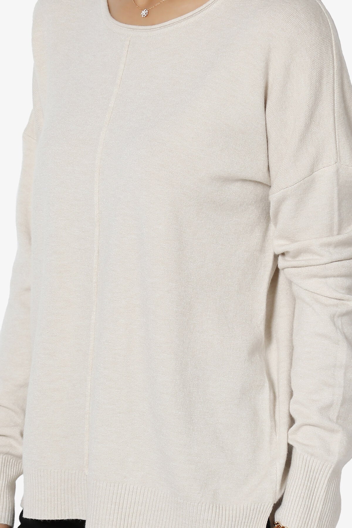 Carolina Long Sleeve Relaxed Fit Knit Top SAND BEIGE_5