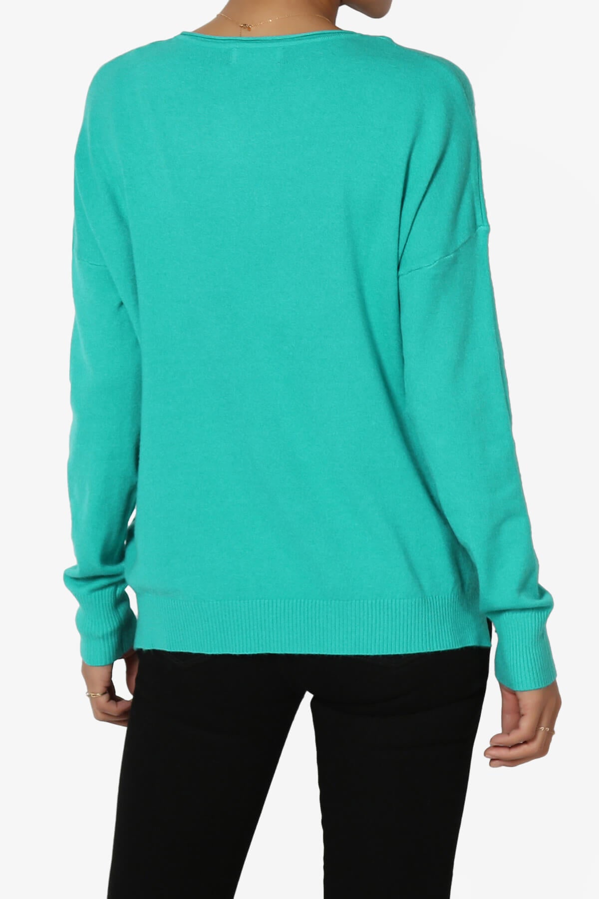 Carolina Long Sleeve Relaxed Fit Knit Top TURQUOISE_2
