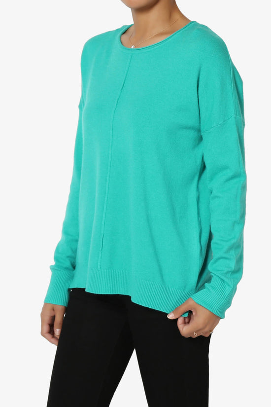 Carolina Long Sleeve Relaxed Fit Knit Top TURQUOISE_3