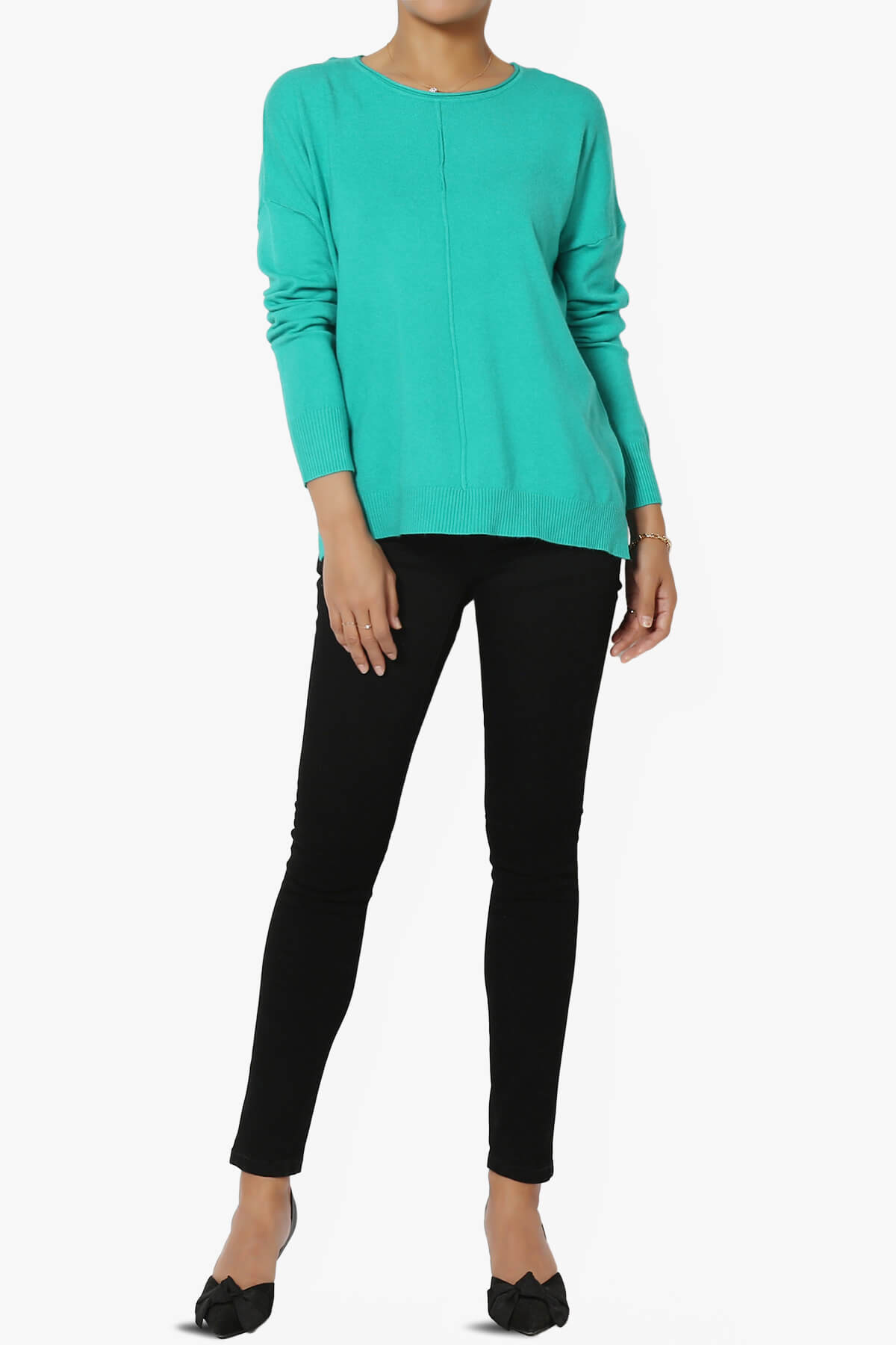 Carolina Long Sleeve Relaxed Fit Knit Top TURQUOISE_6