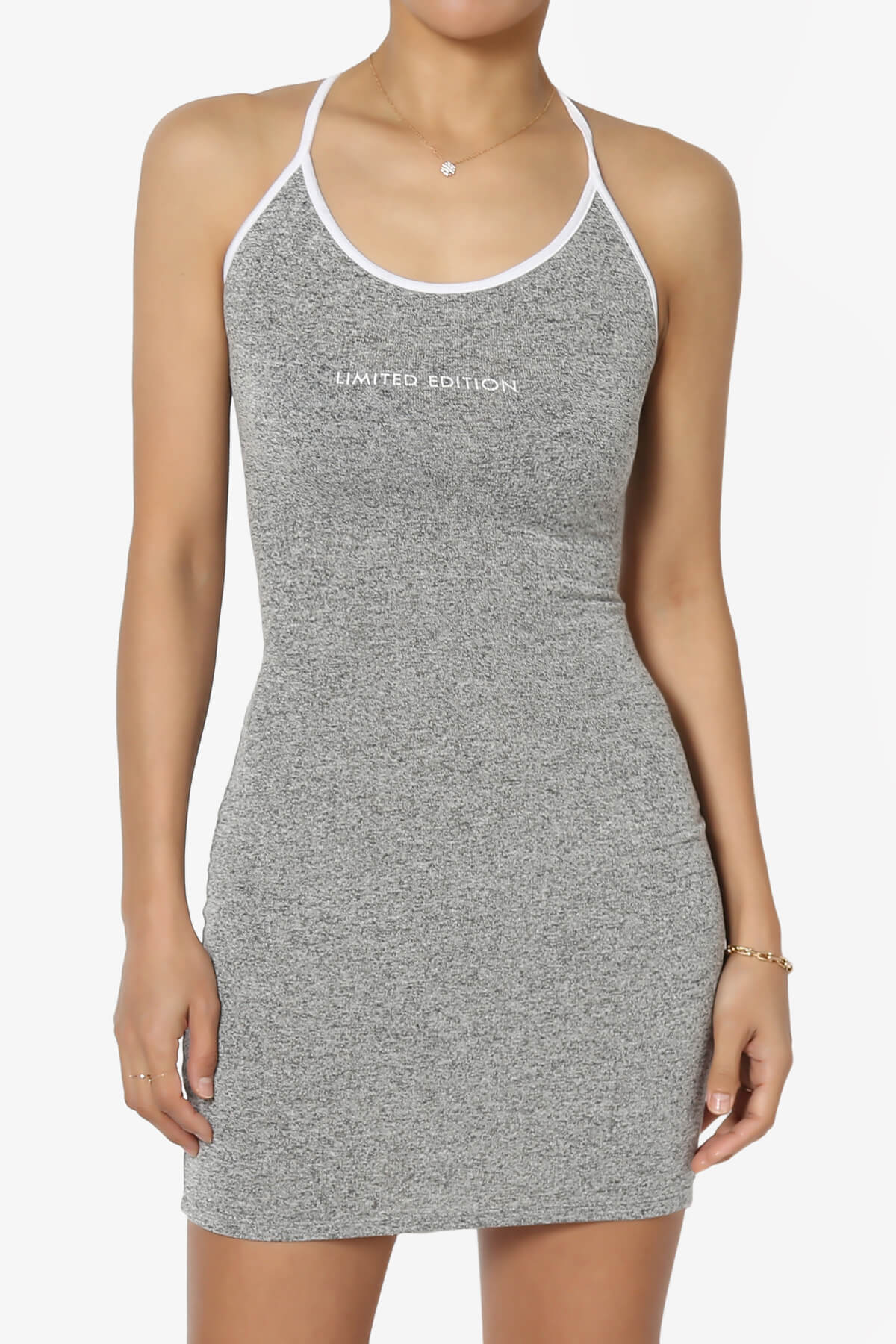 LIMITED EDITION Strappy Open Back Mini Dress HEATHER GREY_2