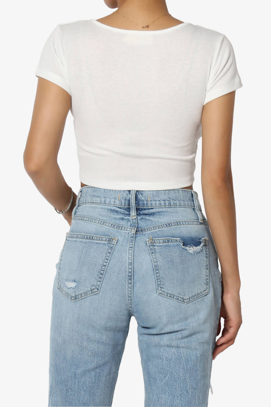 Solly Square Neck Short Sleeve Crop T-Shirt WHITE_2