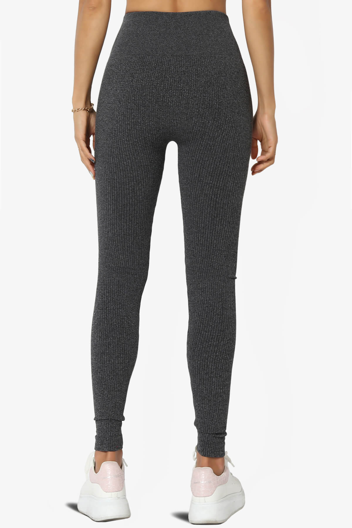 Blossoms Thermal Ribbed Seamless Leggings CHARCOAL_2