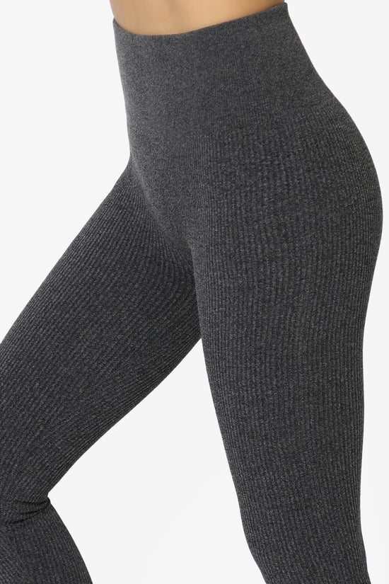 Blossoms Thermal Ribbed Seamless Leggings CHARCOAL_5