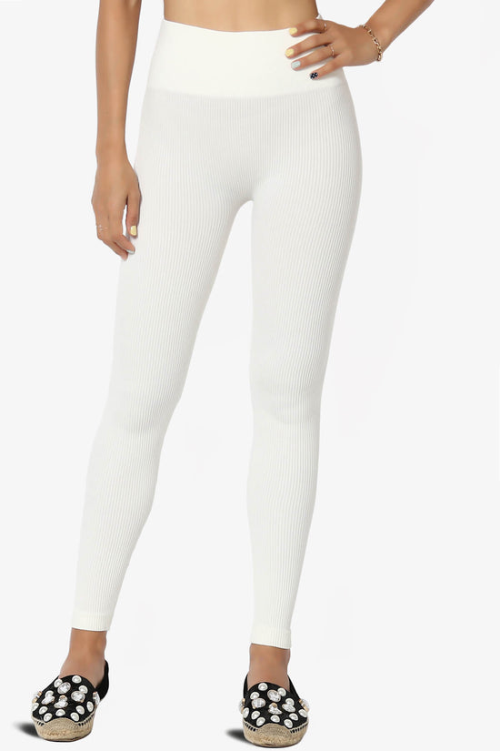 Blossoms Thermal Ribbed Seamless Leggings IVORY_3