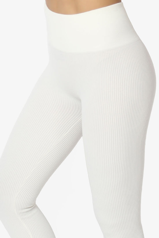 Blossoms Thermal Ribbed Seamless Leggings IVORY_5