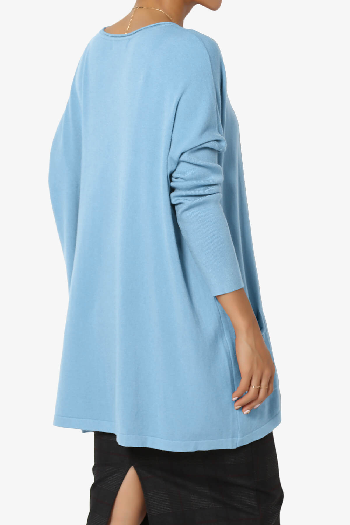 Brendi Super Soft Pocket Oversized Sweater LIGHT BLUE_4