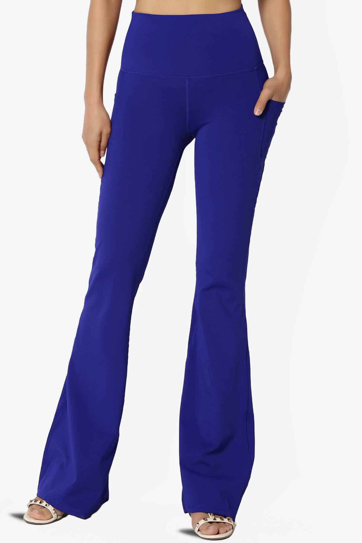 Gemma Athletic Pocket Flare Yoga Pants BRIGHT BLUE_1