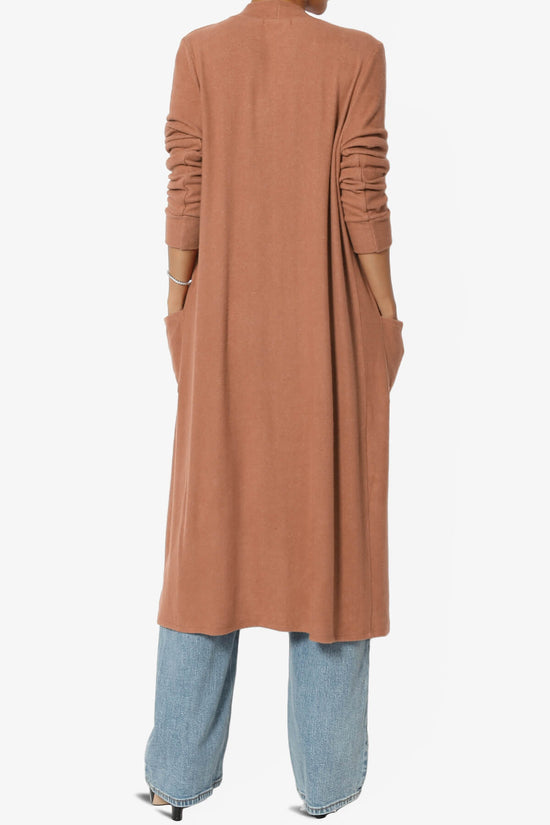 Noelle Extra Long Duster Knit Cardigan CAMEL_2