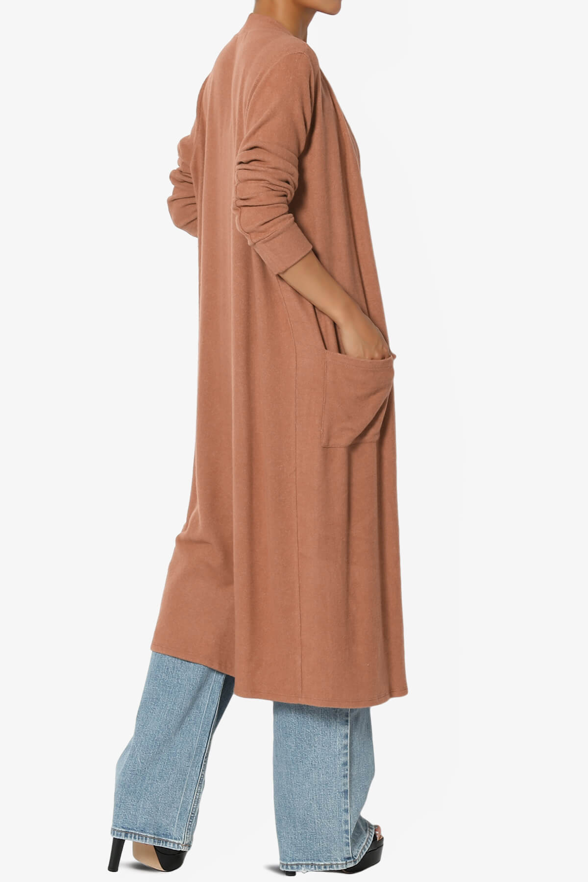 Noelle Extra Long Duster Knit Cardigan CAMEL_4