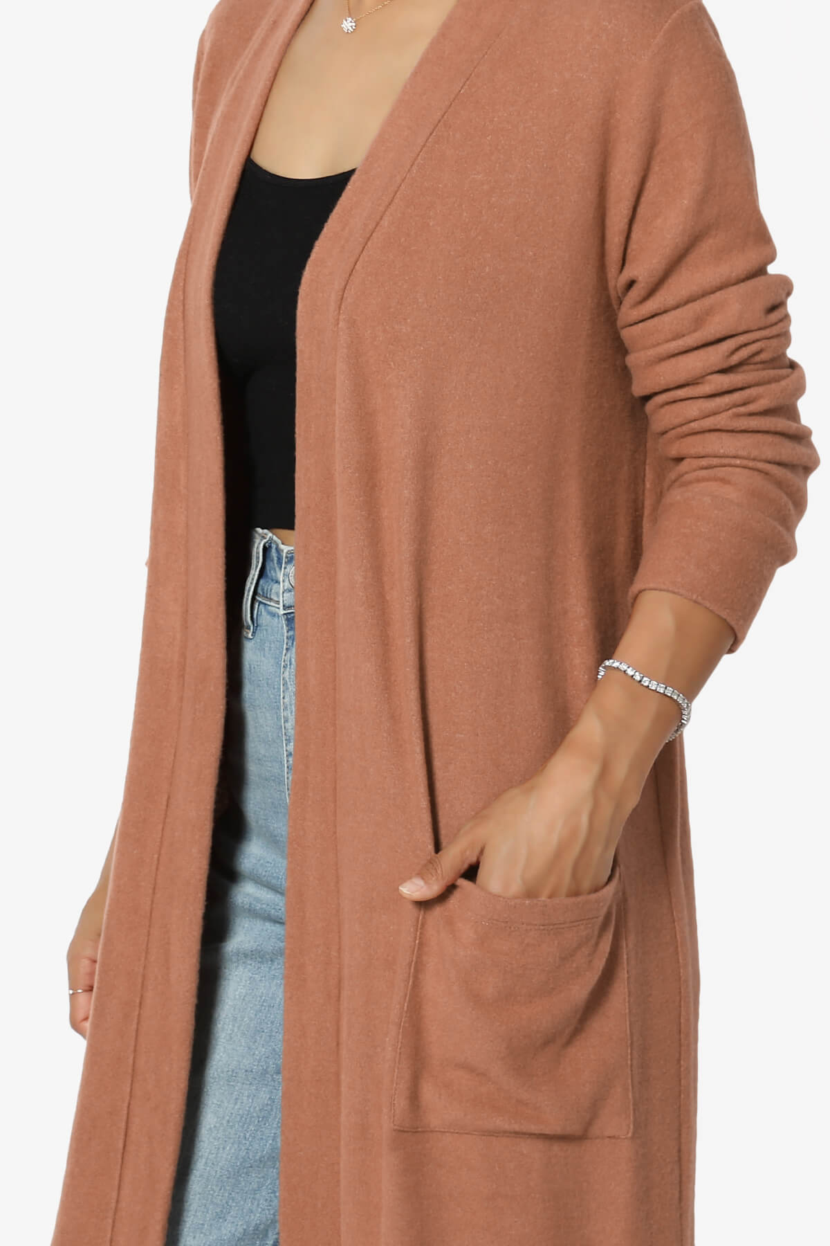Noelle Extra Long Duster Knit Cardigan CAMEL_5