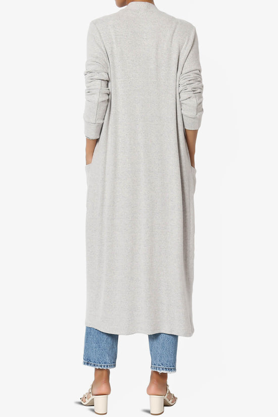 Noelle Extra Long Duster Knit Cardigan HEATHER GREY_2