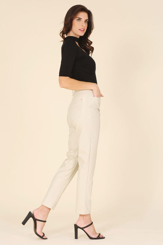 Lilou Vegan leather slim pants