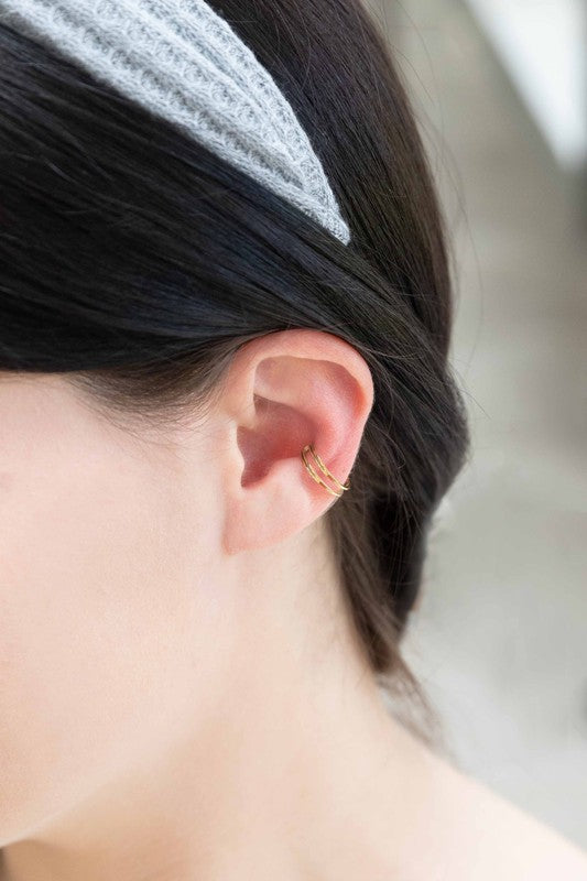 Load image into Gallery viewer, Lovoda Double the Gold Ear Cuff
