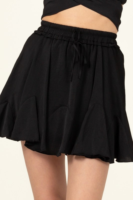 HYFVE Not Your Girl Drawstring Ruffled Mini Skirt