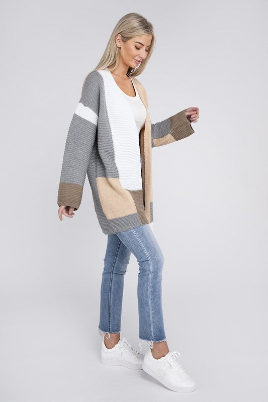 Load image into Gallery viewer, Nuvi Apparel Multicolour Textured Cardigan
