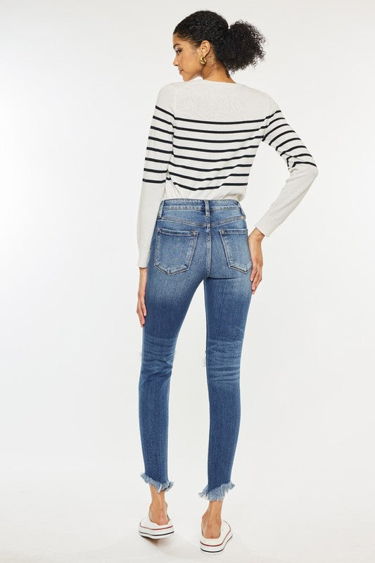 Kan Can High Rise Ankle Skinny Jeans