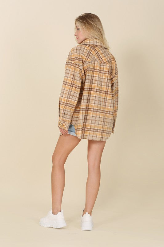 Load image into Gallery viewer, Lilou Plaid shacket with pockets
