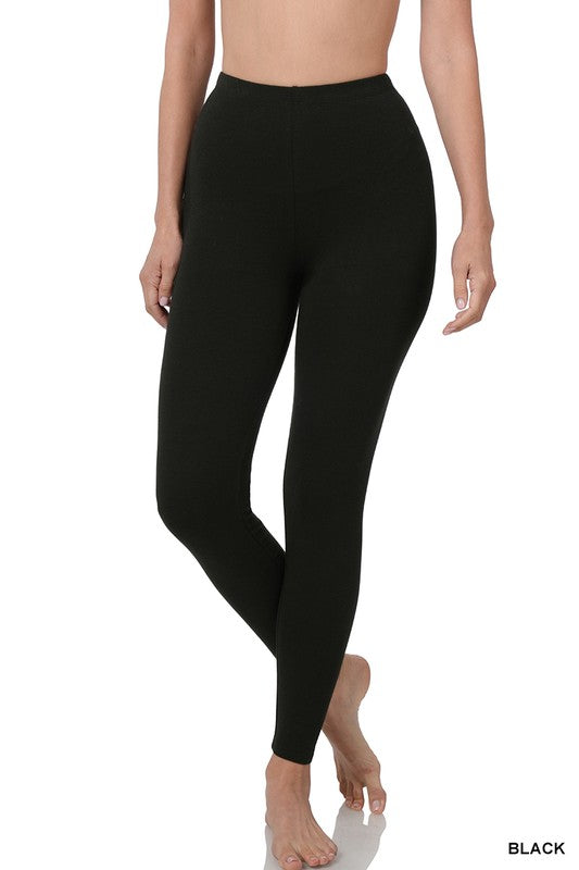 ZENANA Premium Cotton Full-Length Leggings