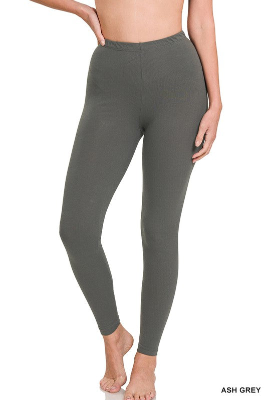 ZENANA Premium Cotton Full-Length Leggings