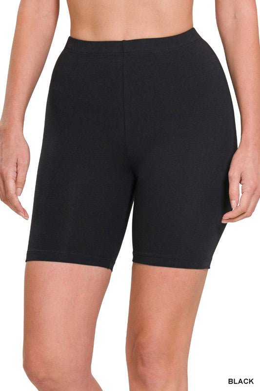 ZENANA Premium Cotton Biker Shorts