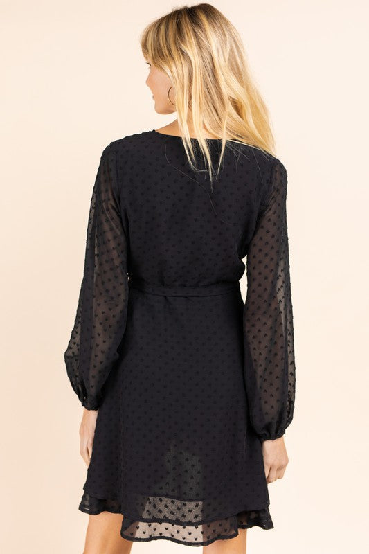 Gilli Long Sleeve Double Layer Wrap Dress