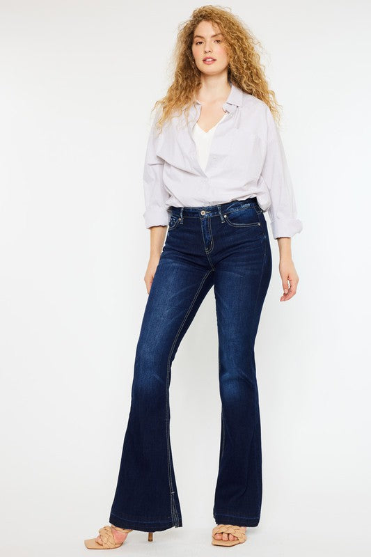Kan Can Mid Rise Hem Detail Flare