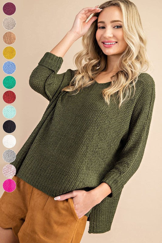 eesome Crew Neck Knit Sweater