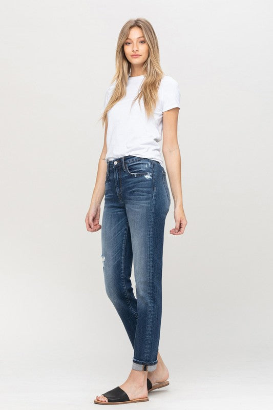 Flying Monkey Cuffed Stretch Boyfriend Jeans