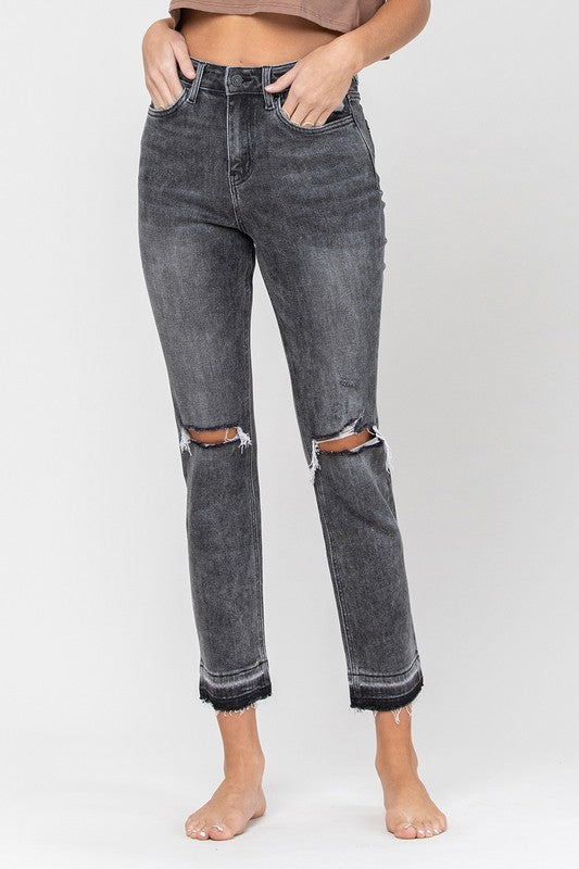 Load image into Gallery viewer, VERVET by Flying Monkey High Rise Released Hem Straight Jeans
