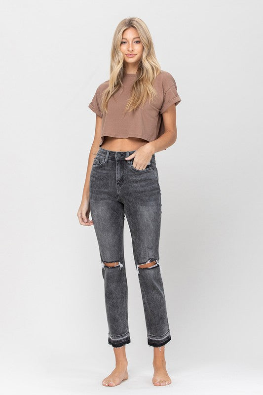 Load image into Gallery viewer, VERVET by Flying Monkey High Rise Released Hem Straight Jeans
