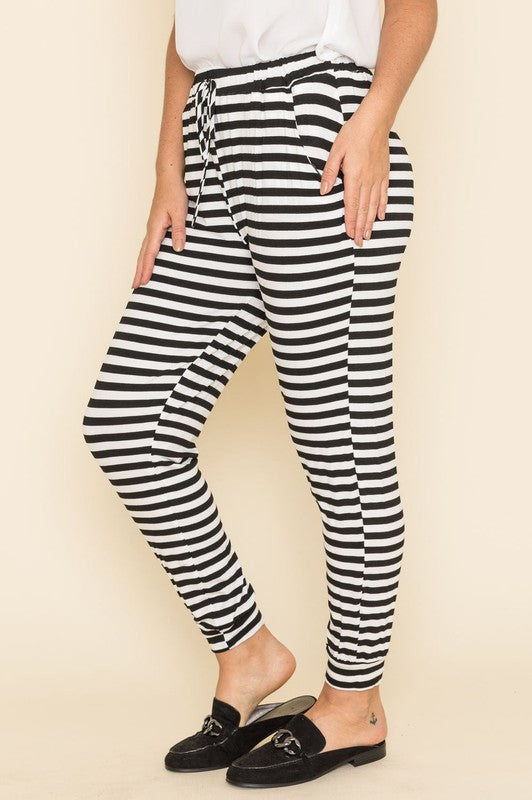 EG fashion Stripe Drawstring Jogger