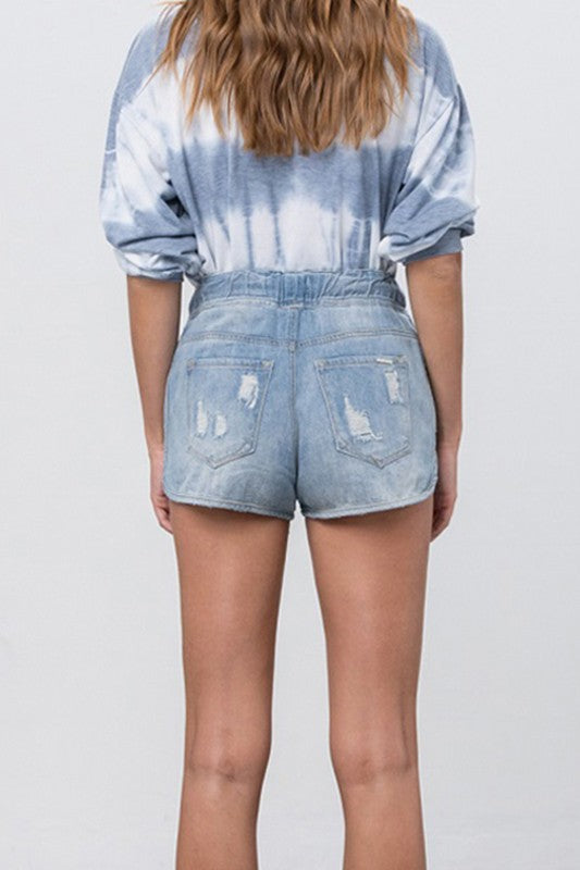 Denim Lab USA Drawstring Jogger Denim Shorts