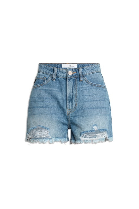 Kan Can High Rise Mom Denim Shorts