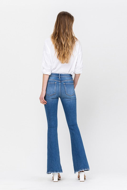 34 Inch Mid Rise Flare Jeans