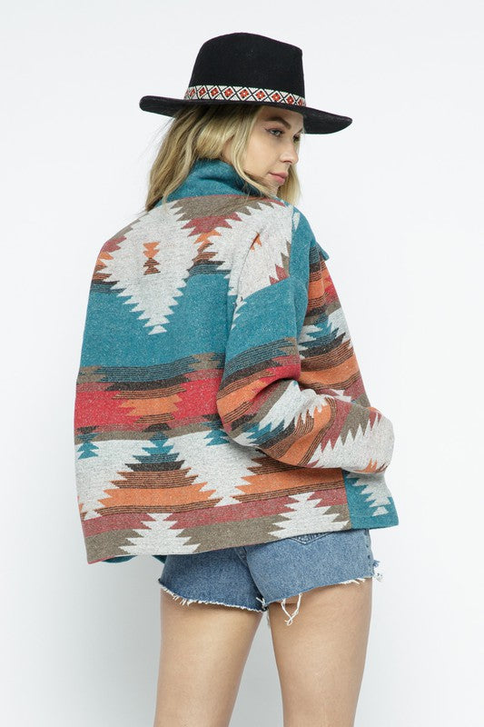Load image into Gallery viewer, Blue B Soft Comfy Lightweight Aztec Pattern Jacket
