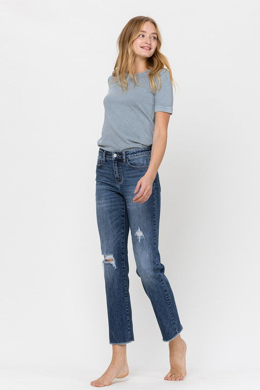 VERVET by Flying Monkey Mid Rise Relaxed Straight Jeans