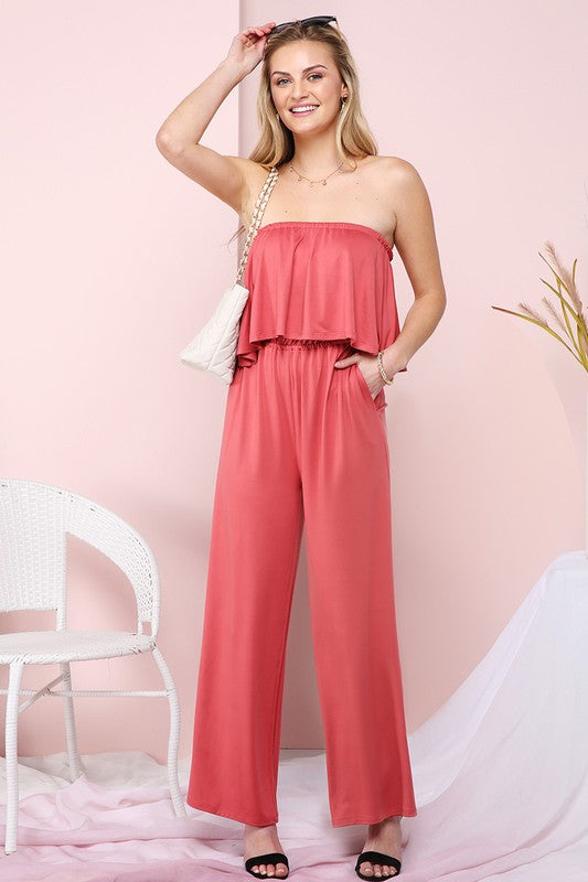 Buy Festive Rose Pink Jumpsuit Online for Little Girls - ForeverKidz