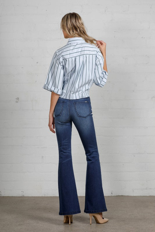 Denim Lab USA High Rise Wider Flare Jeans