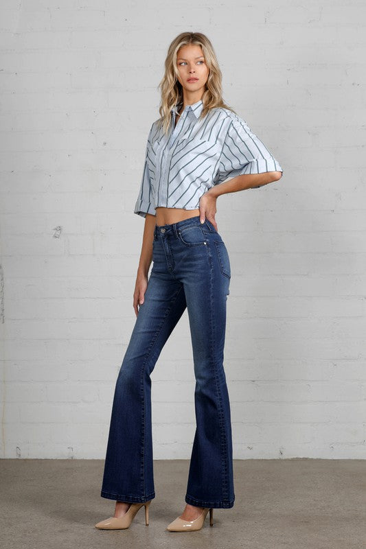 Denim Lab USA High Rise Wider Flare Jeans